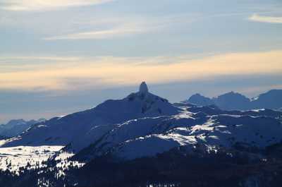 Stunning views of Black Tusk Mountain from the peaks of Whistler