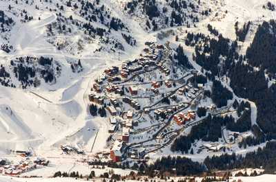 The town of Val Thorens from above