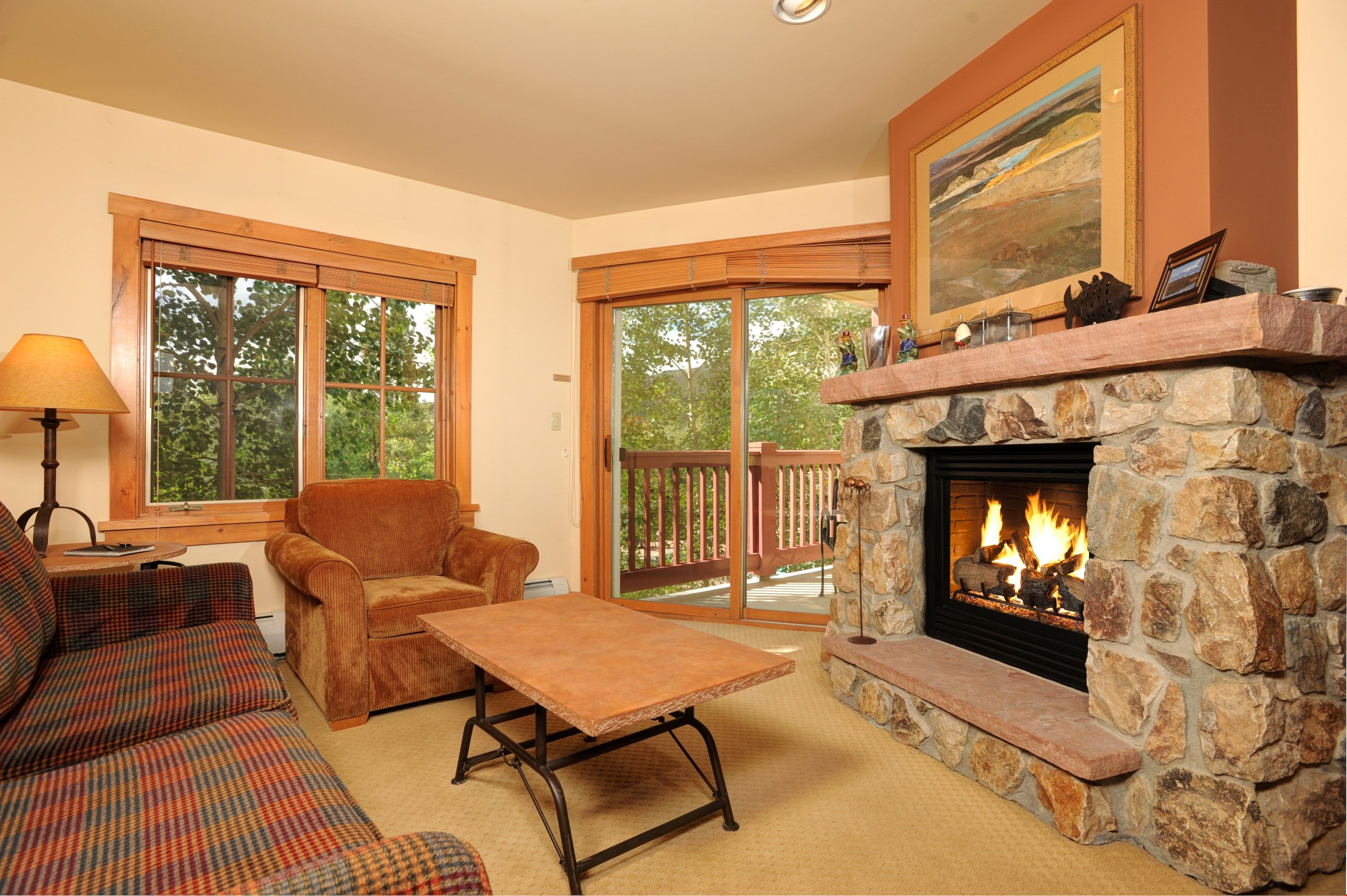 image Enjoy the toasty fireplace on the comfortable sofas