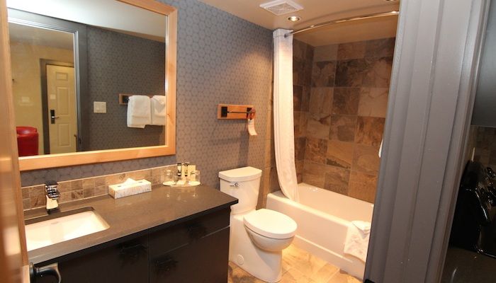 image Enjoy a relaxing bath in the stylish bathroom.