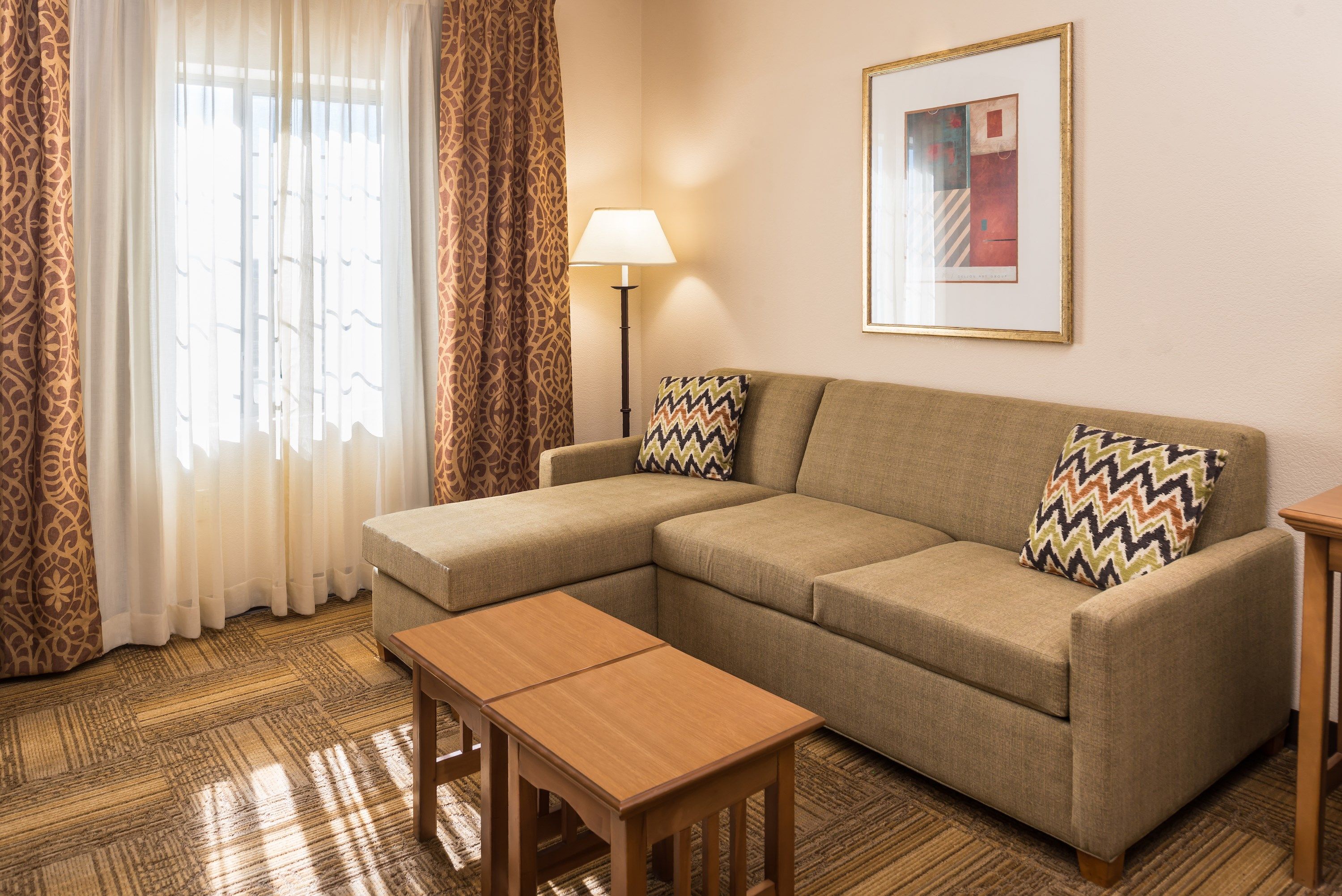 image Sink into the cozy sofa after a day exploring the area.