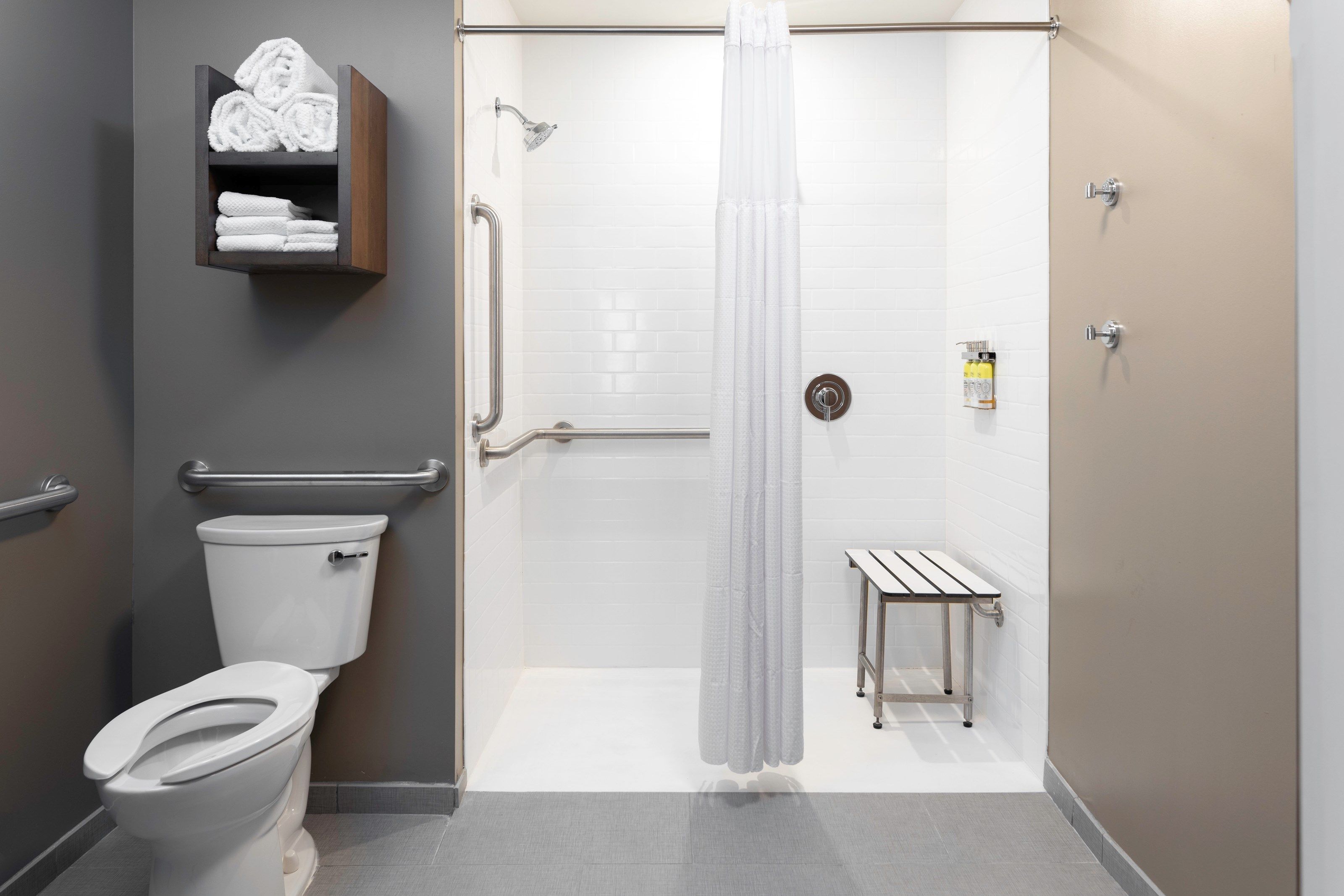 image Get ready for your day in the bathroom.