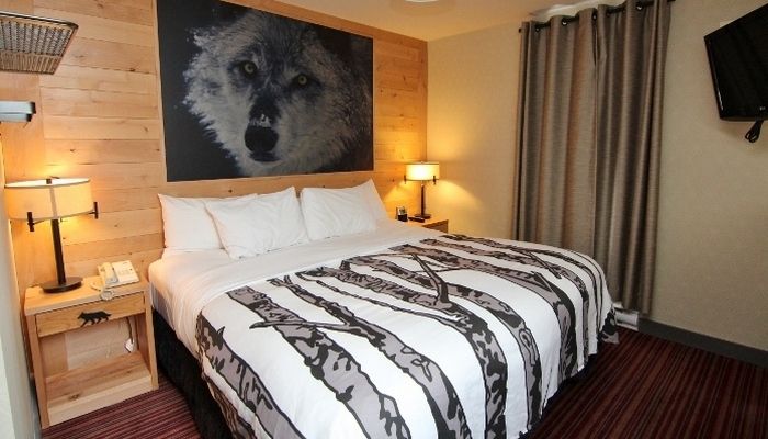 image Get a great sleep in this comfy king-sized bed in the loft!