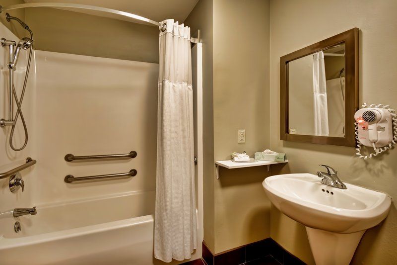 image Accessible tub with grab bars for a safe and comfortable bathing experience