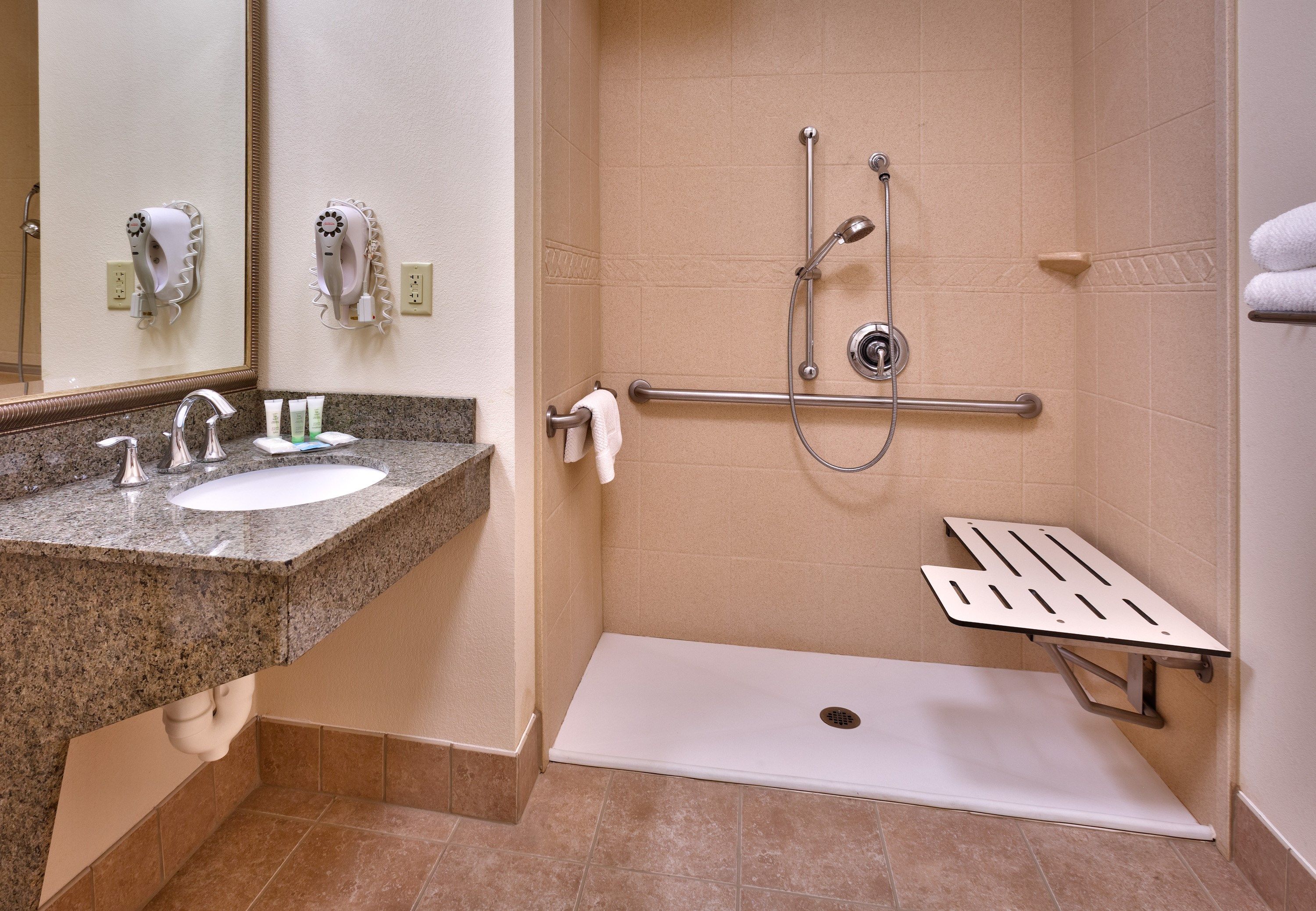 image Bright bathrooms are refreshing after a day of adventure.