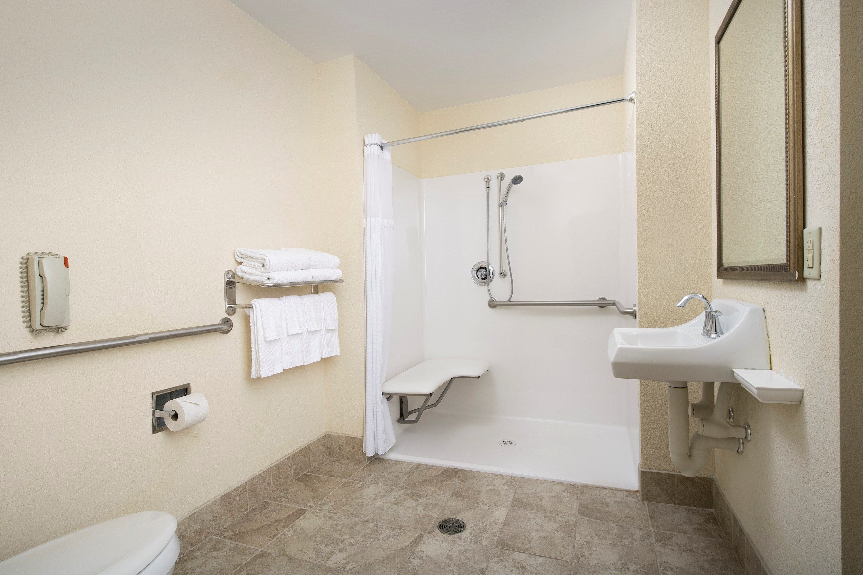 image Get ready for your day in the bathroom.