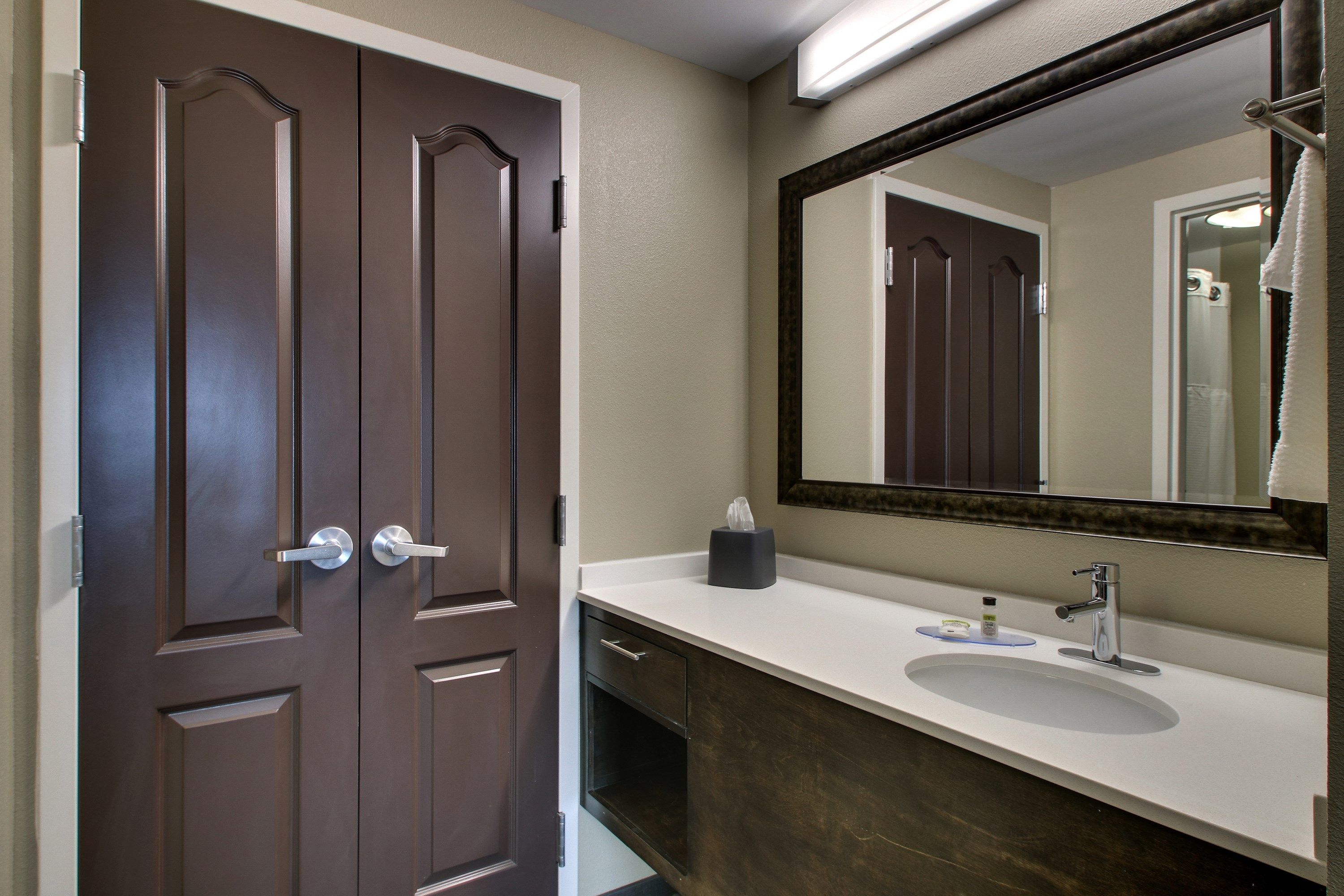 image Get ready for your day in the lovely bathroom.