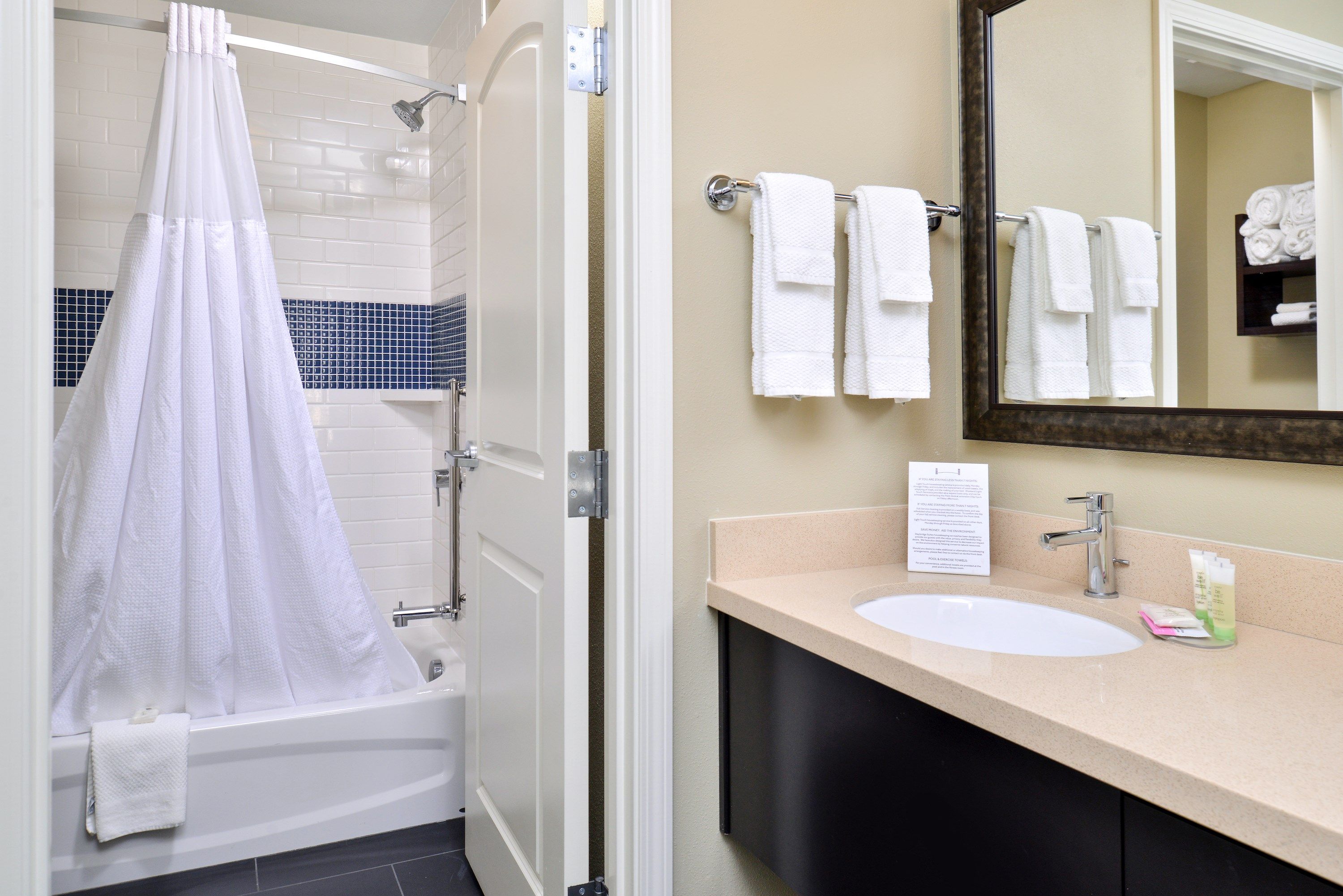 image Get ready for your day in the lovely bathroom.