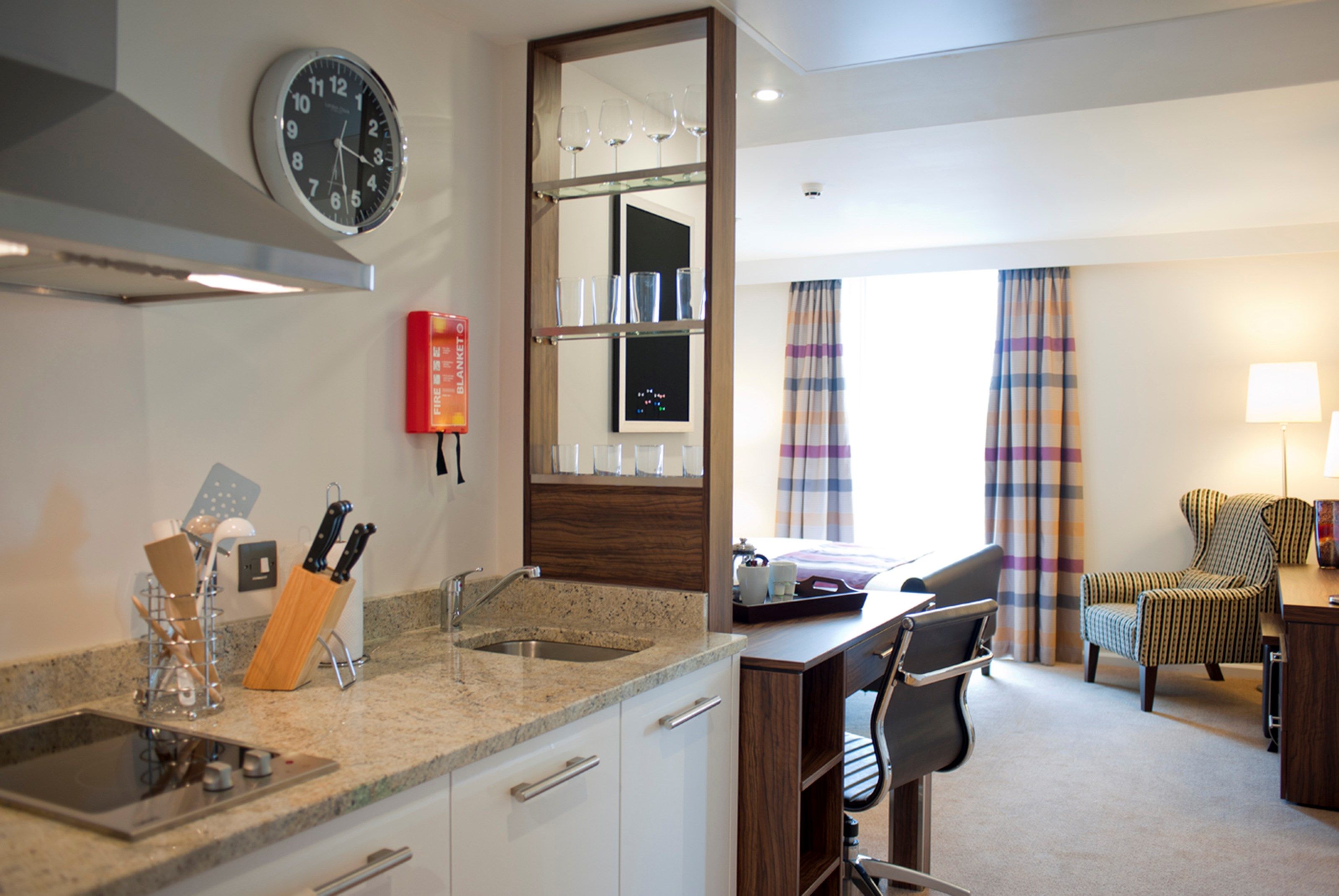 image Curb your appetite by indulging on a snack in your kitchenette!