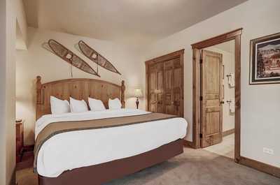 You'll love sleeping on the cozy bed.