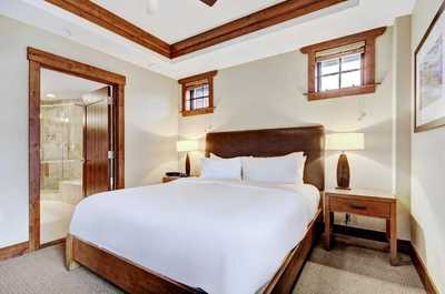 Relax on the comfy bed after a day outside.