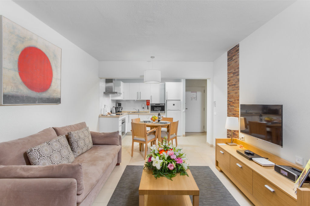 image Open concept living space with dining area.