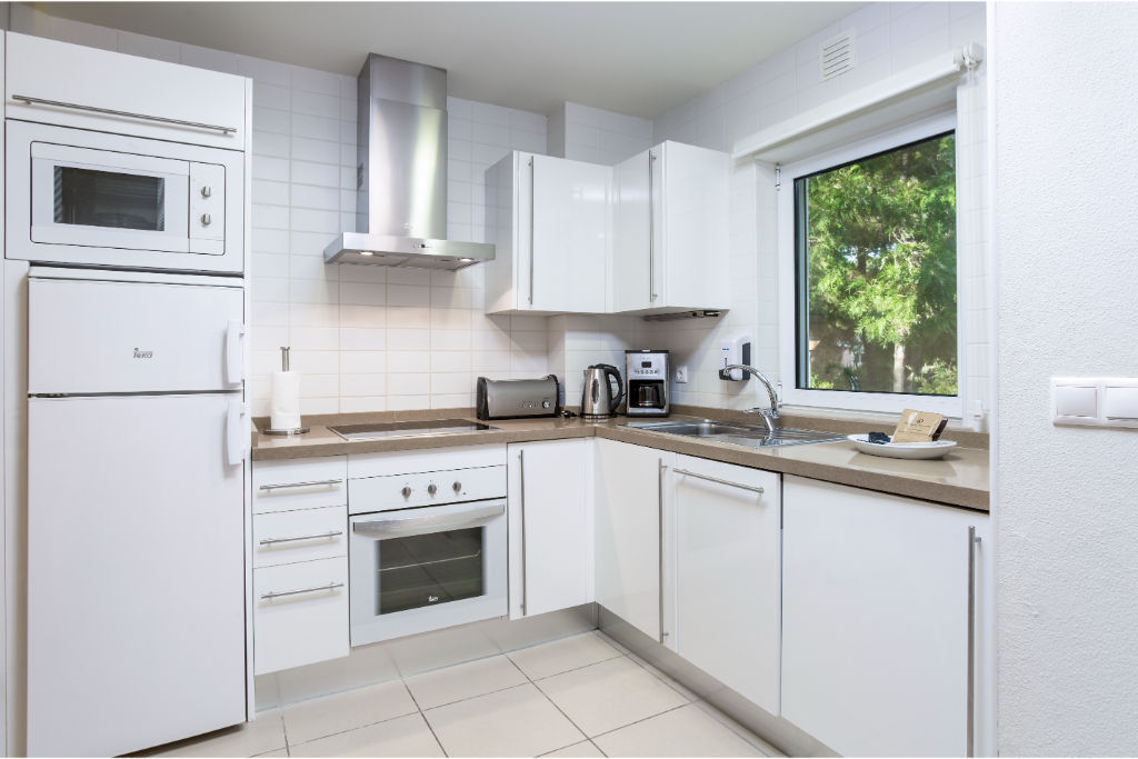 image Streamlined kitchen with modern amenities.