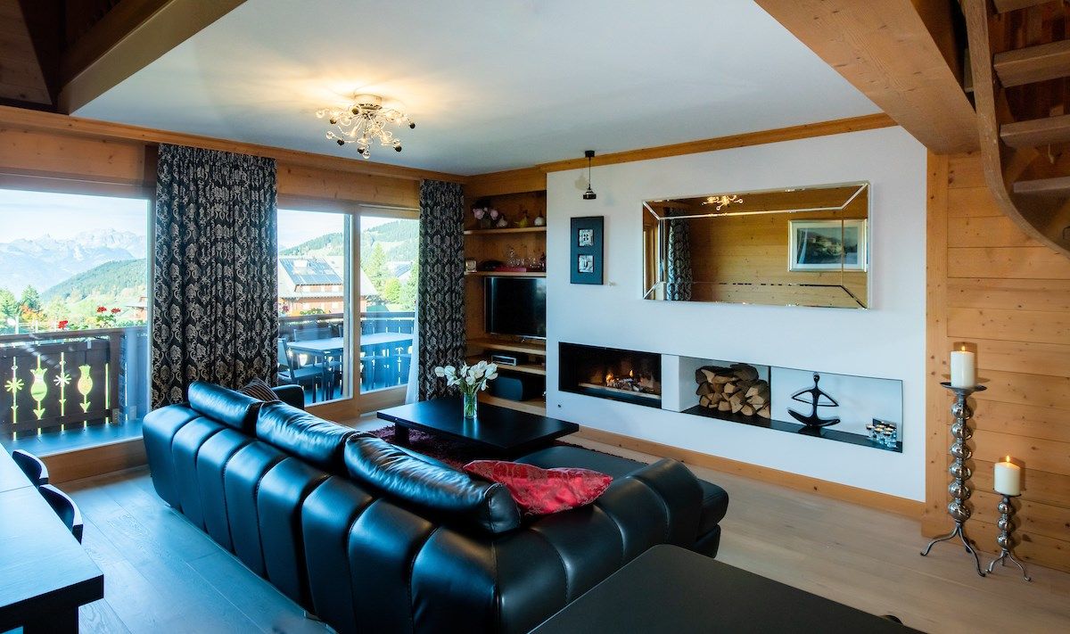 image Kick back your feet and relax in the cozy living area.