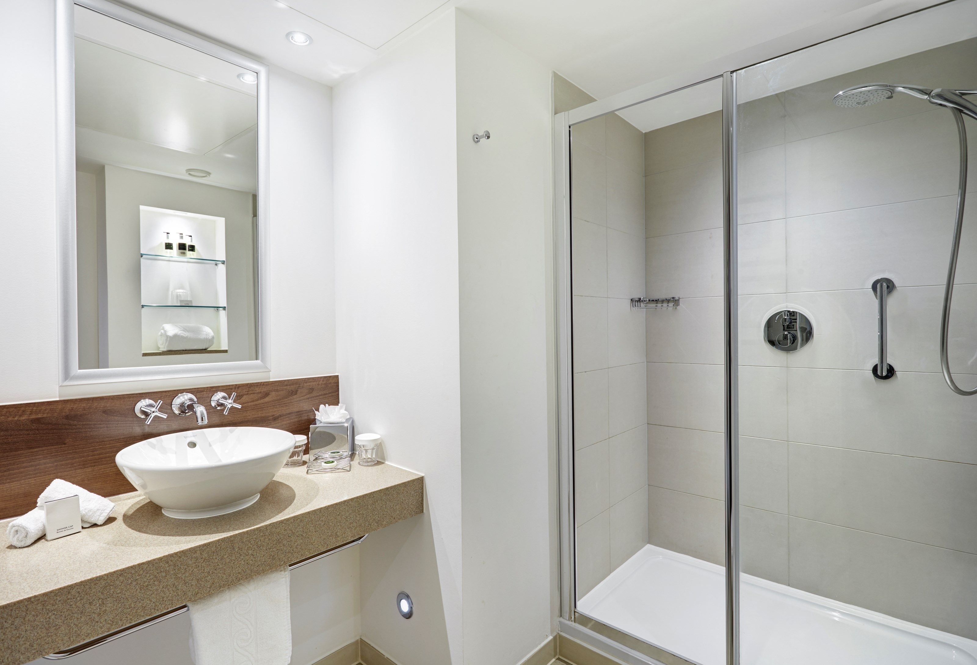 image Get ready for your day in the lovely bathroom.