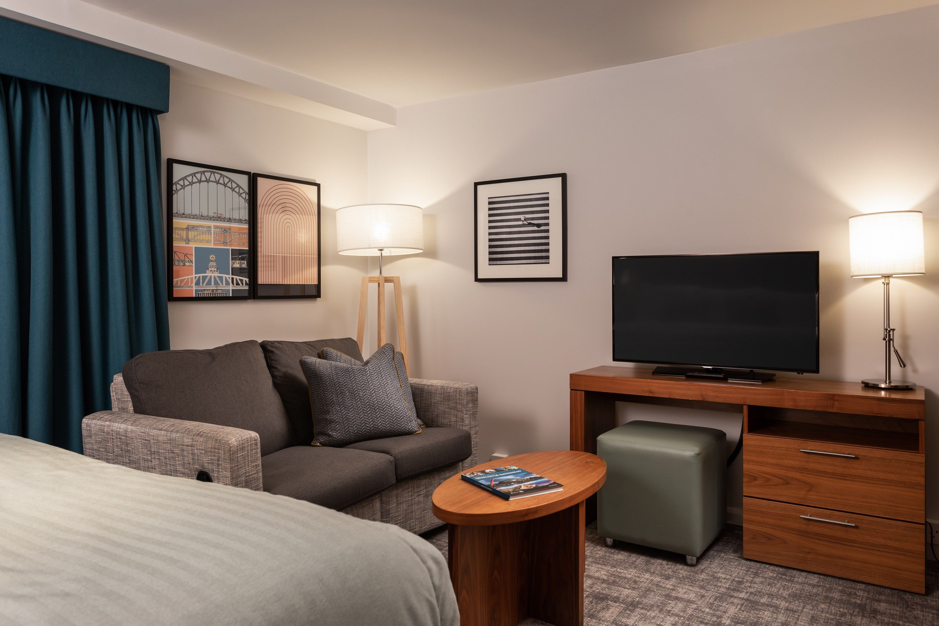 image Watch a movie on the flat screen TV.