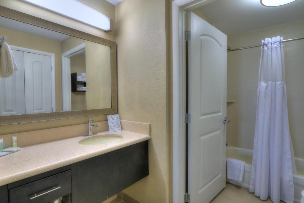 image Get ready for your day in the bathroom.