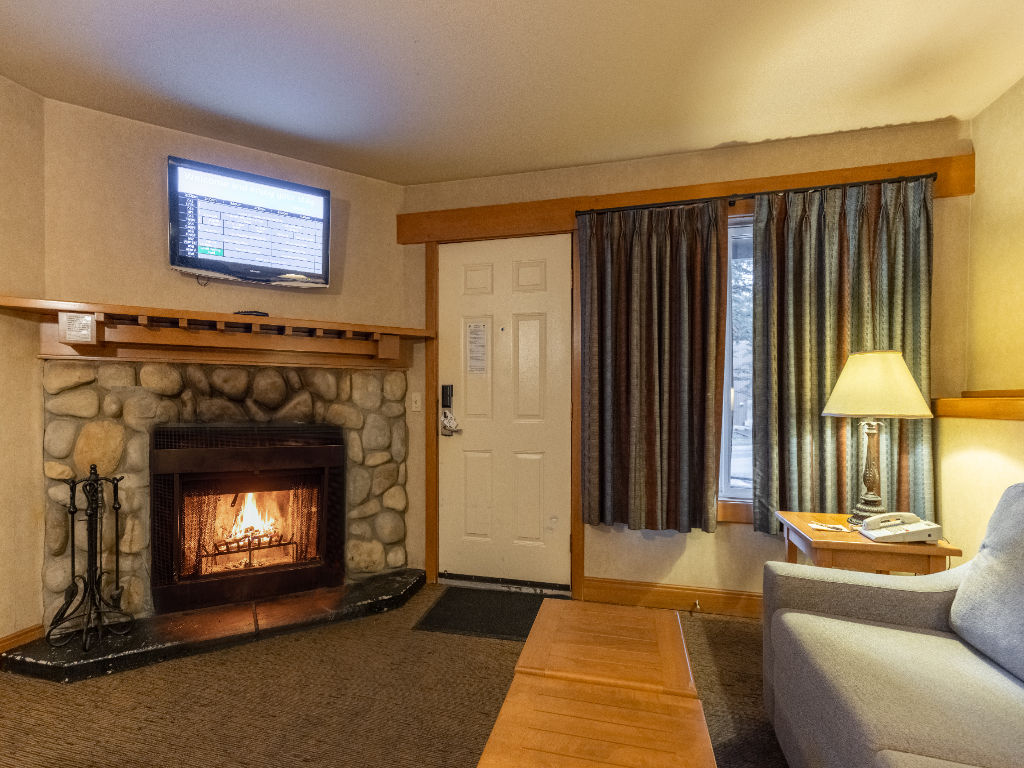 image Relax in the cozy living area and enjoy the beautiful fireplace.