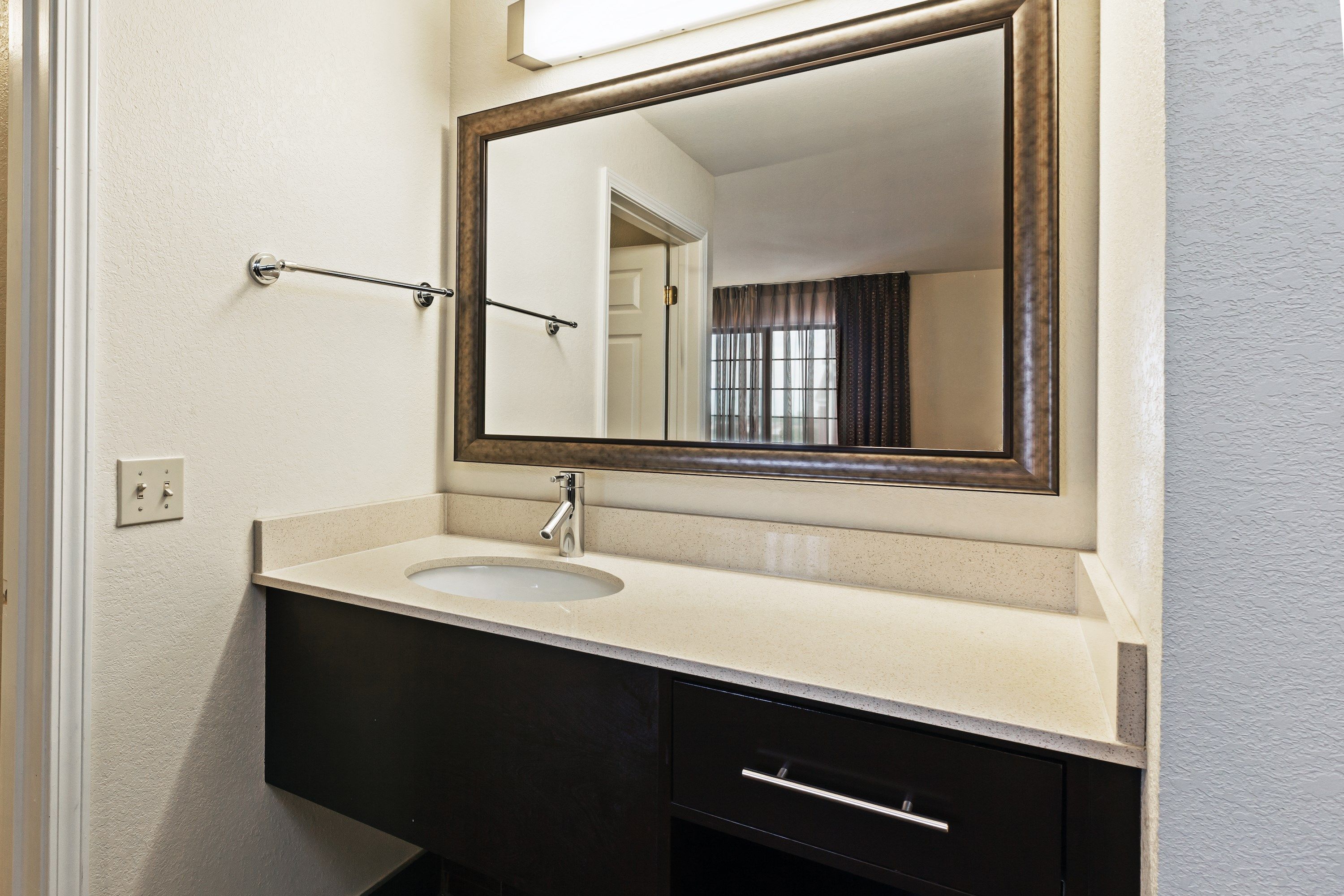 image Get ready for your day in the lovely bathroom.