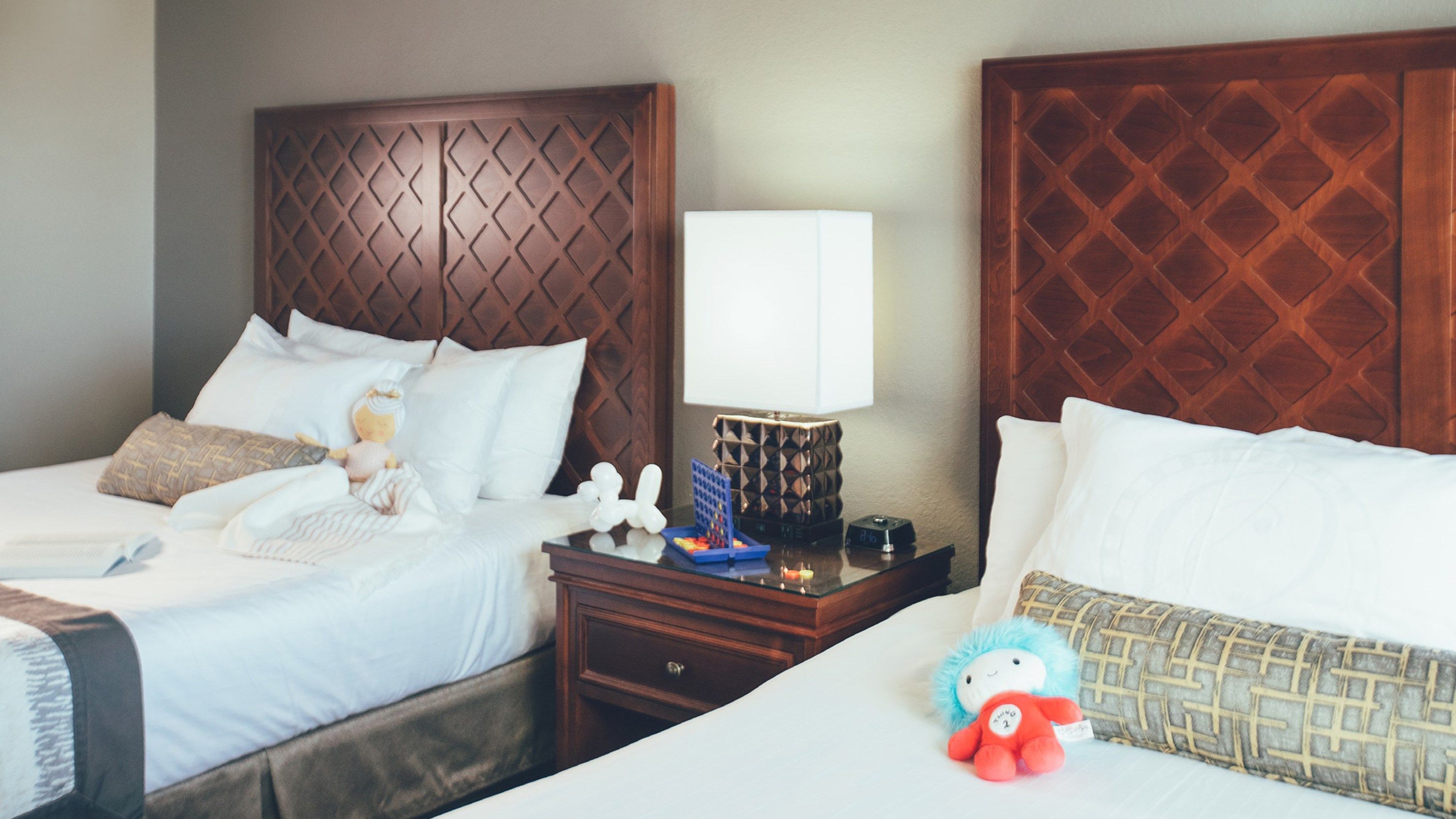 image Drift to sleep in a comfortable bed after a wonderful day outside.