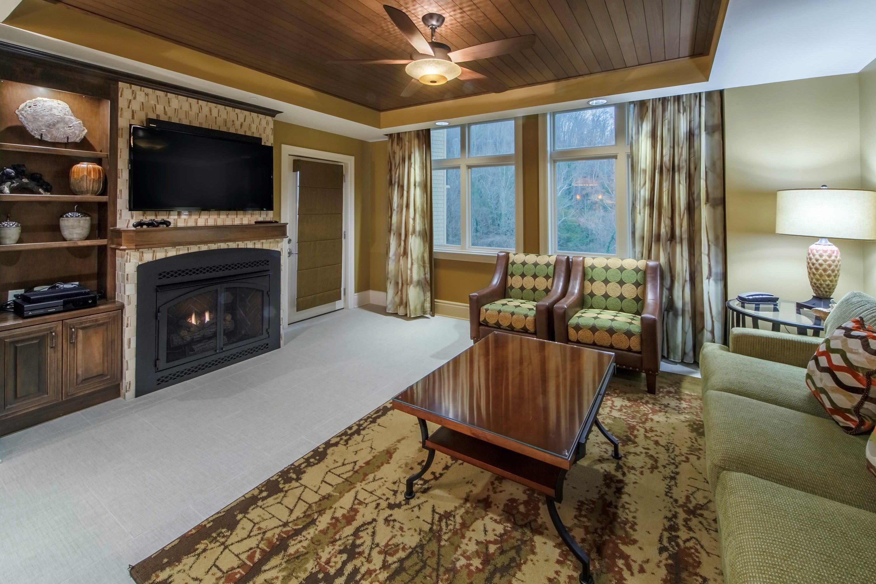 image Kick back your feet and relax in the cozy living area.