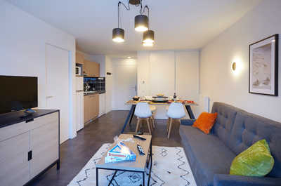 Kick back and relax in the comfortable living space.