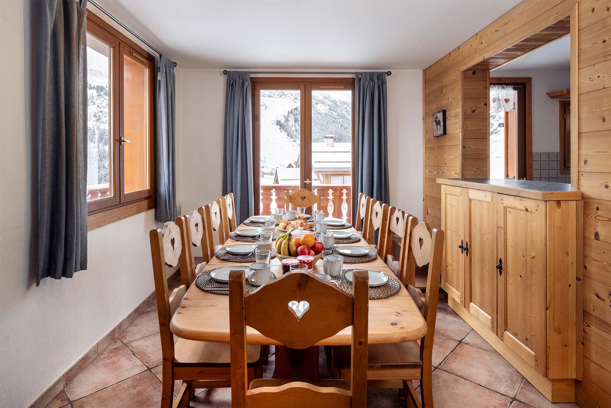image Spacious dining table perfect for gathering with family and friends