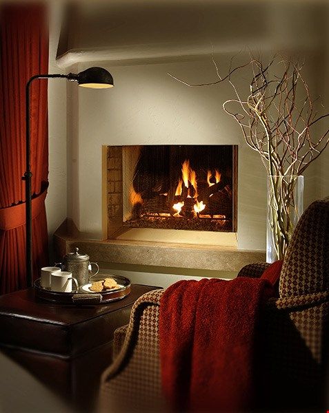 image Cozy up in front of the fireplace.