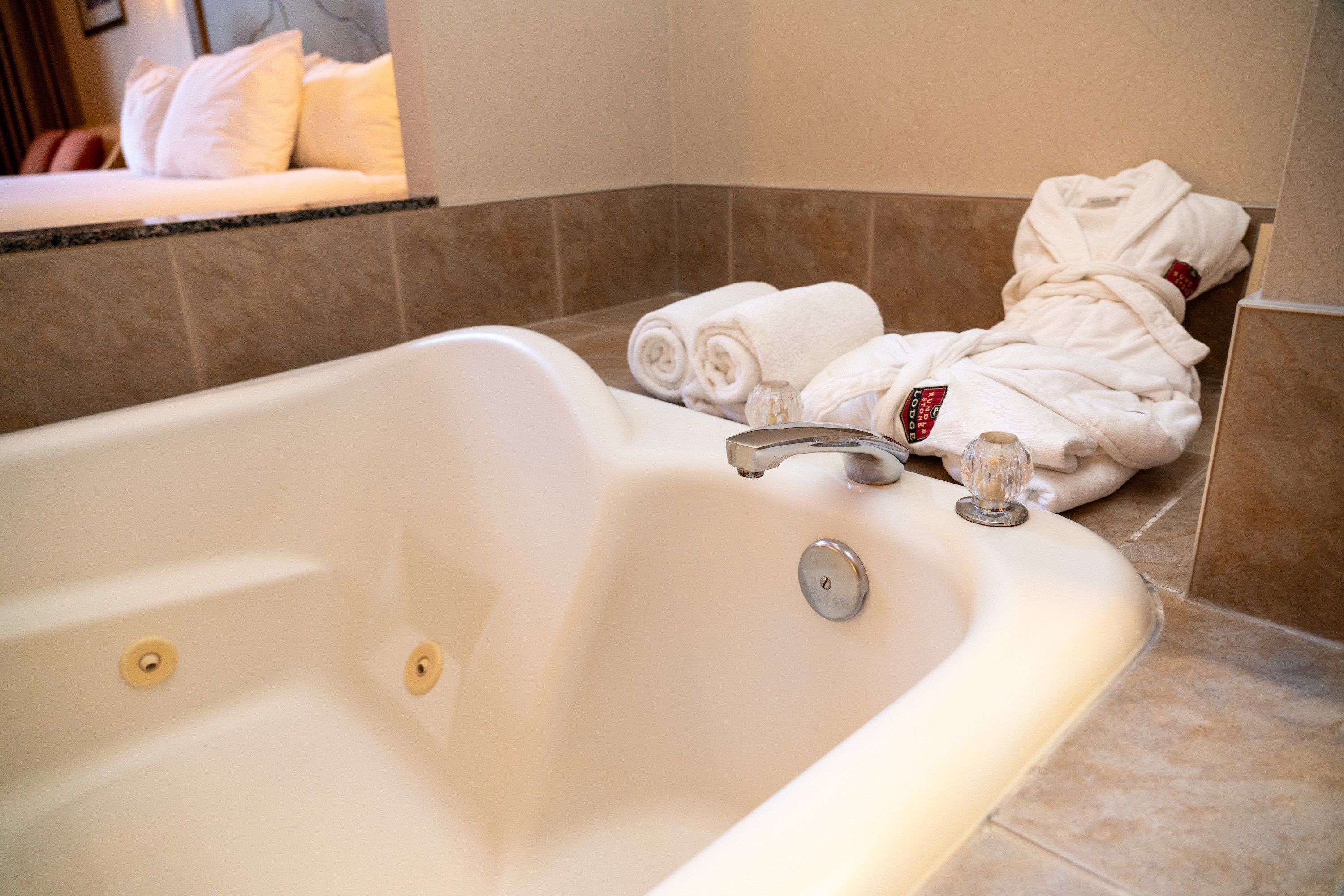 image Relax in the lovely jetted tub.