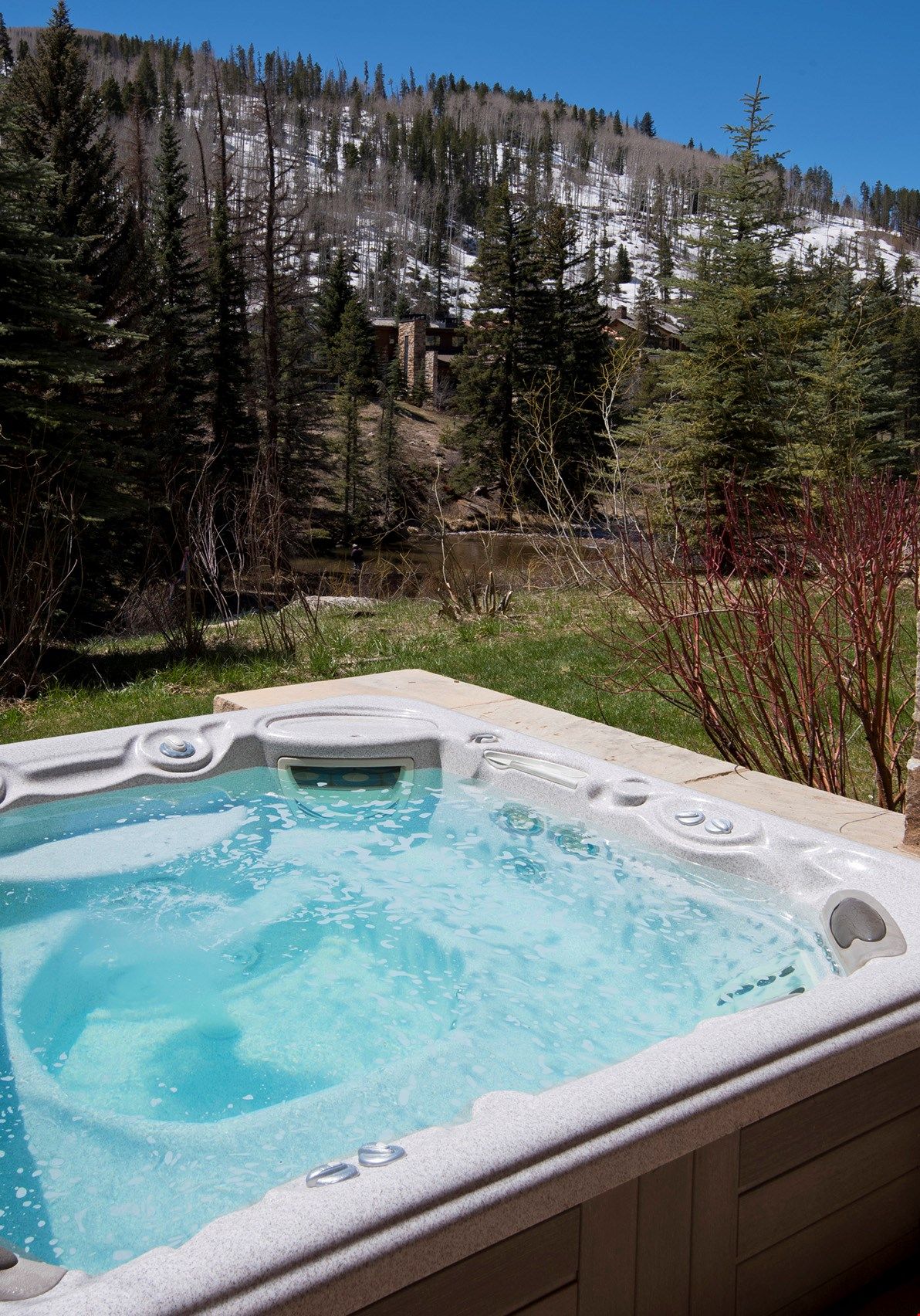 image Soak sore muscles after a long day on the slopes in the private hot tub.