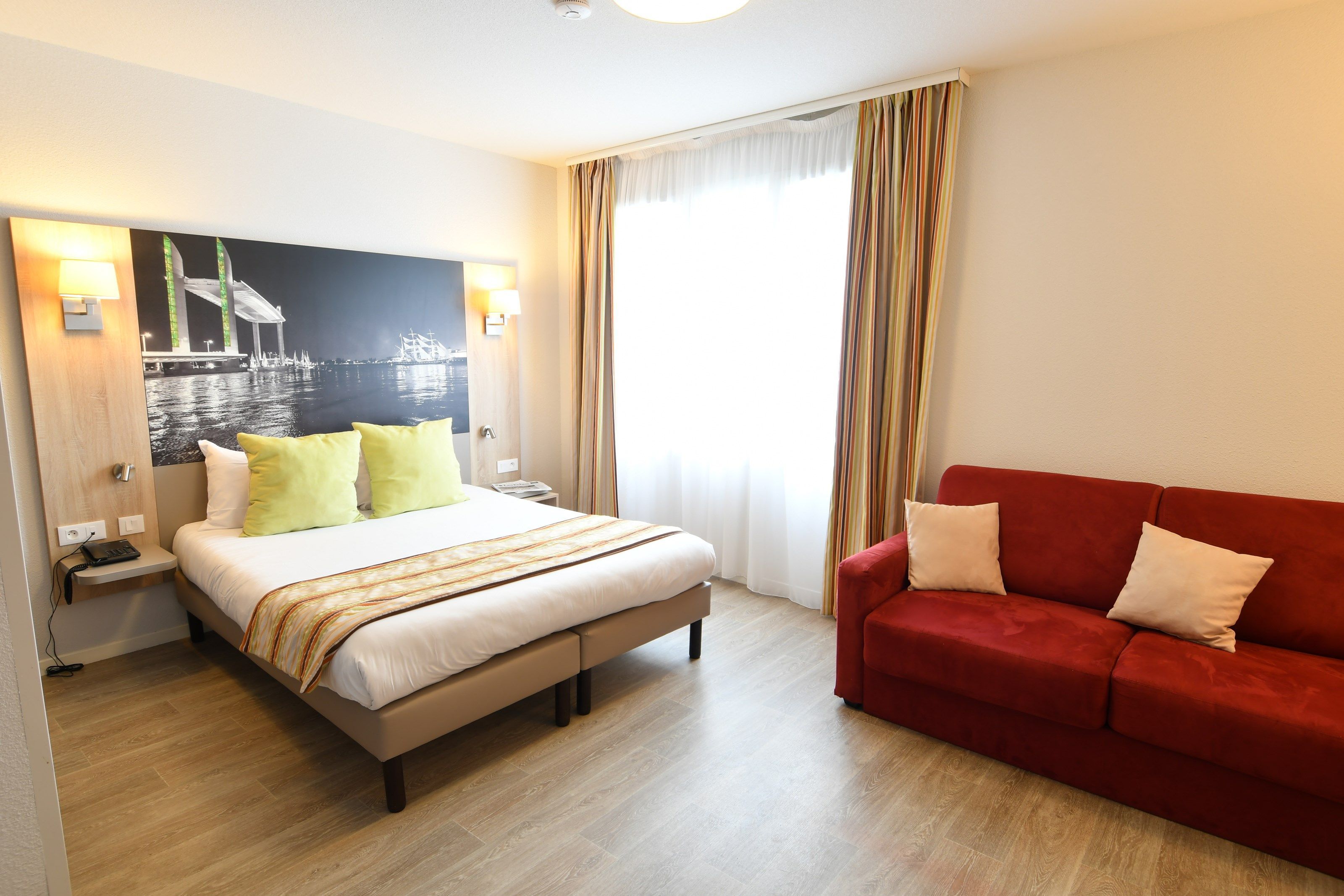 image Drift to sleep in a comfortable bed after a wonderful day outside.