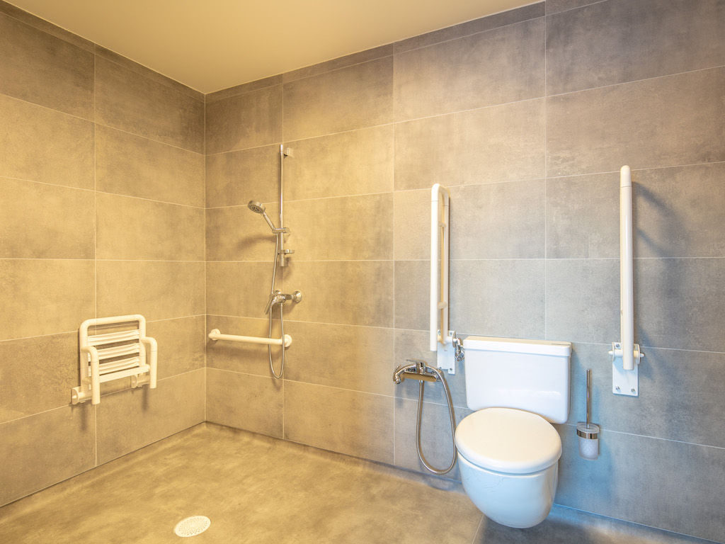 image Get ready for your day in the bathroom.
