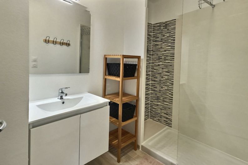 image Freshen up in the bathroom after a day of adventure.