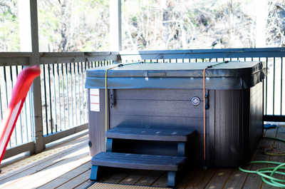 Private hot tub retreat for ultimate relaxation.