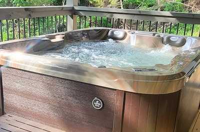 Enjoy a relaxing soak in the hot tub.