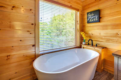 Soothe your muscles in the spacious tub.