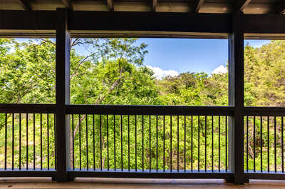 Enjoy the view of nature from the balcony.