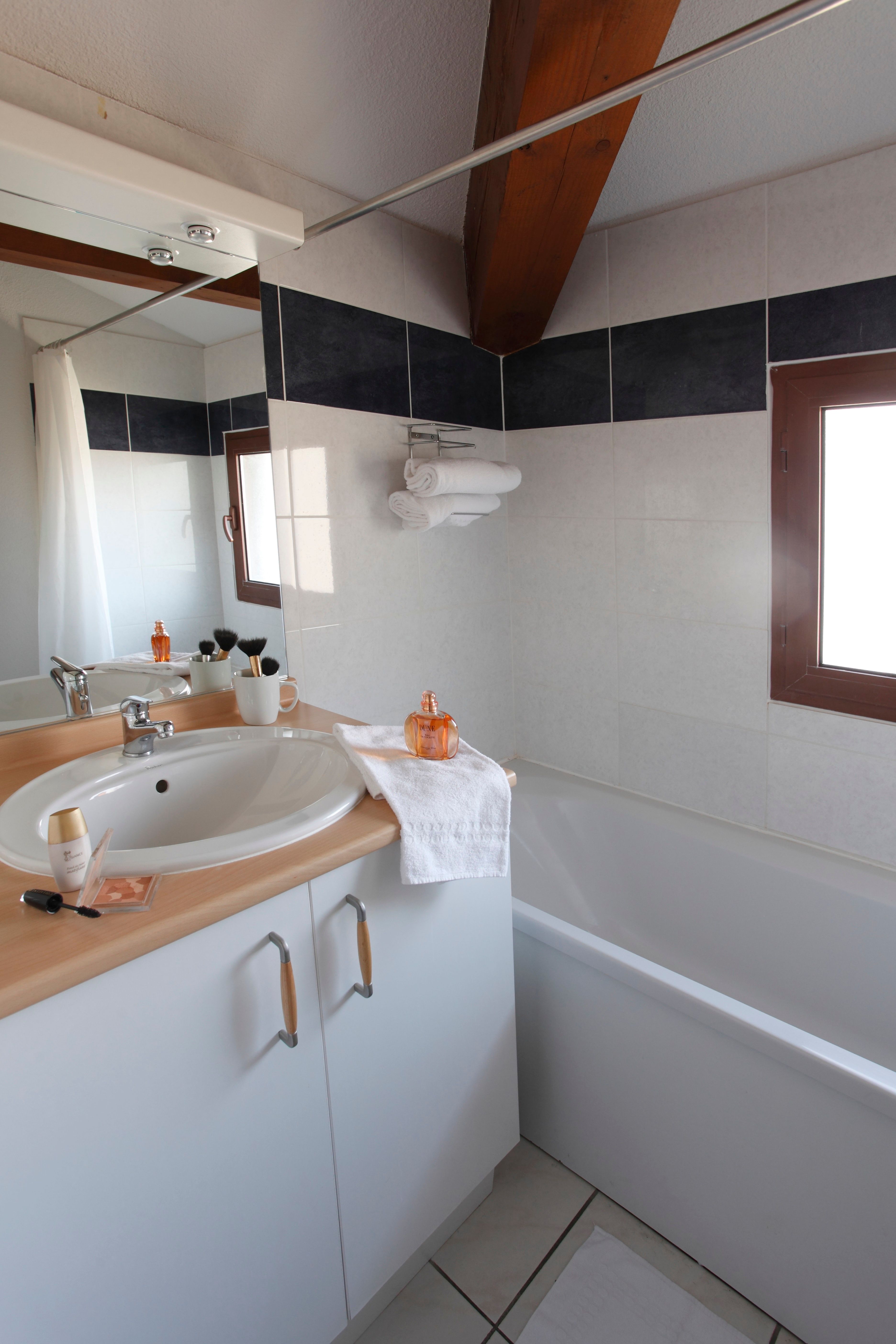 image Freshen up in the bathroom after a day of adventure.