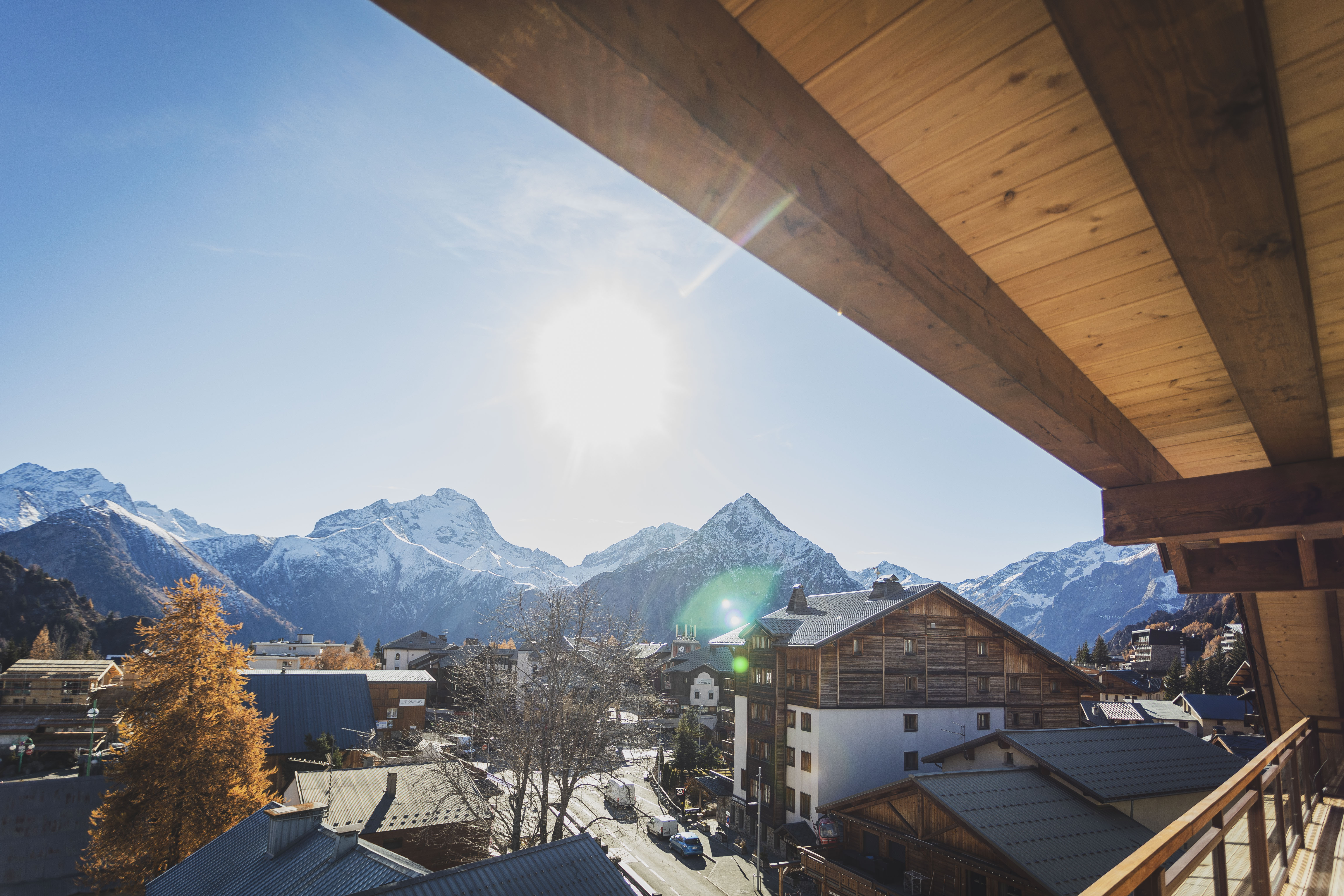 image Enjoy the mountain view from the south-facing balcony.