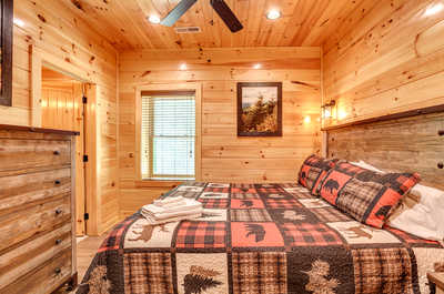 Get a peaceful night's sleep in our cozy bedroom.