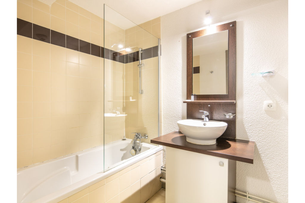 image Our well-lit bathroom to get ready in.