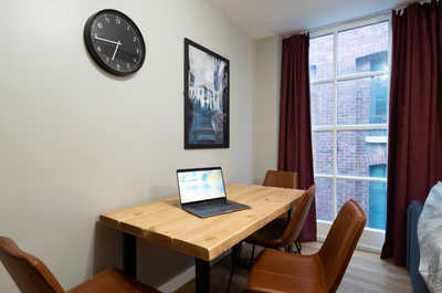 Large dining table for 4, makes a great home desk too