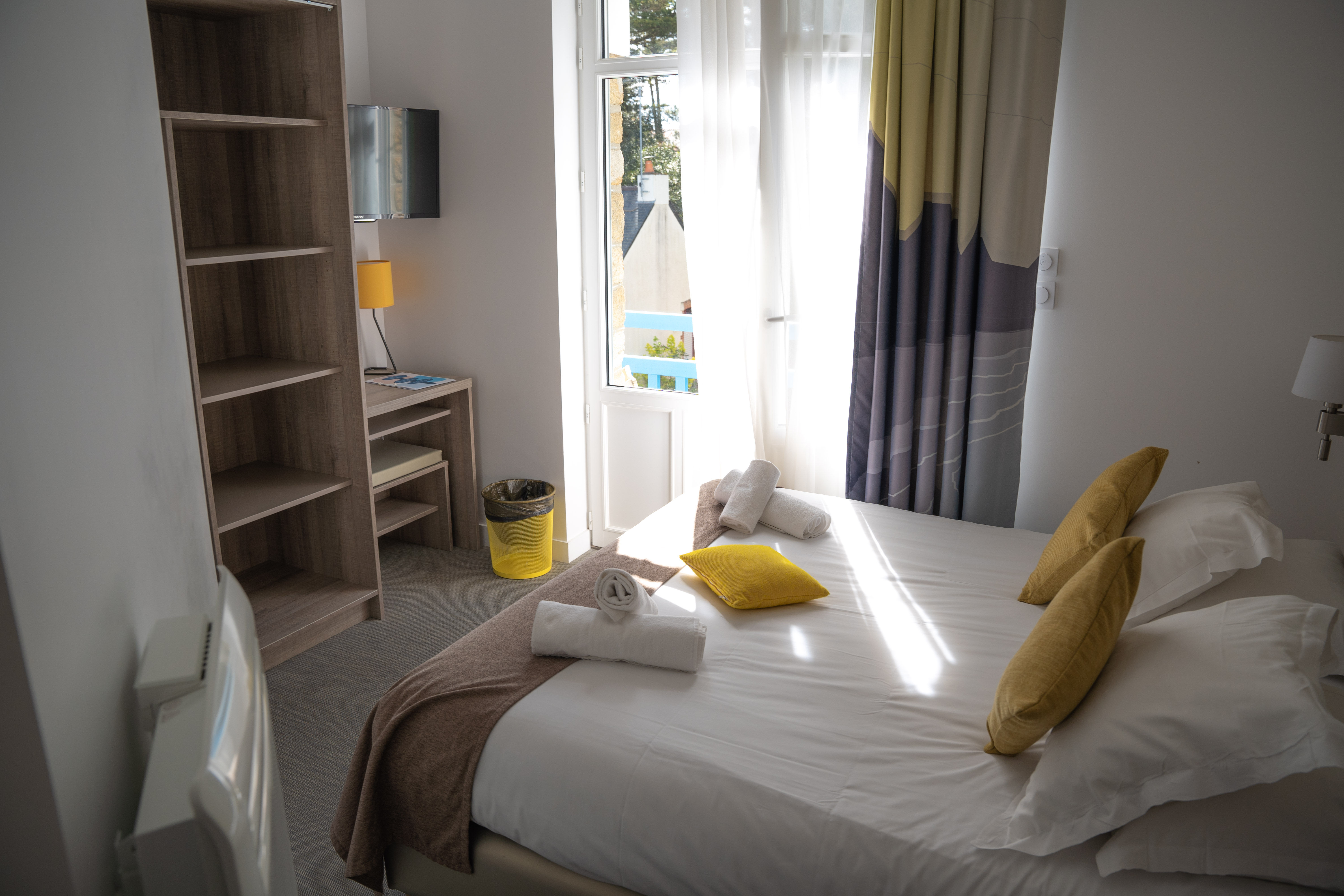 image Drift to sleep in a comfortable bed after a wonderful day outside.