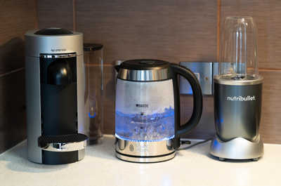 Nespresso Vertuo coffee machine, Brita kettle & Nutri bullet blender,