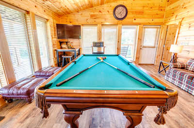 Play pool in our second living area.