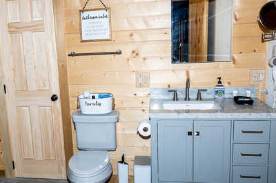 Our fully equipped bathroom is located on the main floor. 