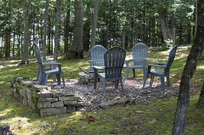 Roast some s'mores around the fire pit.