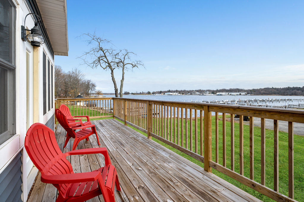 image Welcome to our lakefront oasis where you can enjoy views of the White Lake from the deck.