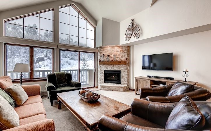 image Kick back your feet and relax in the cozy living area.