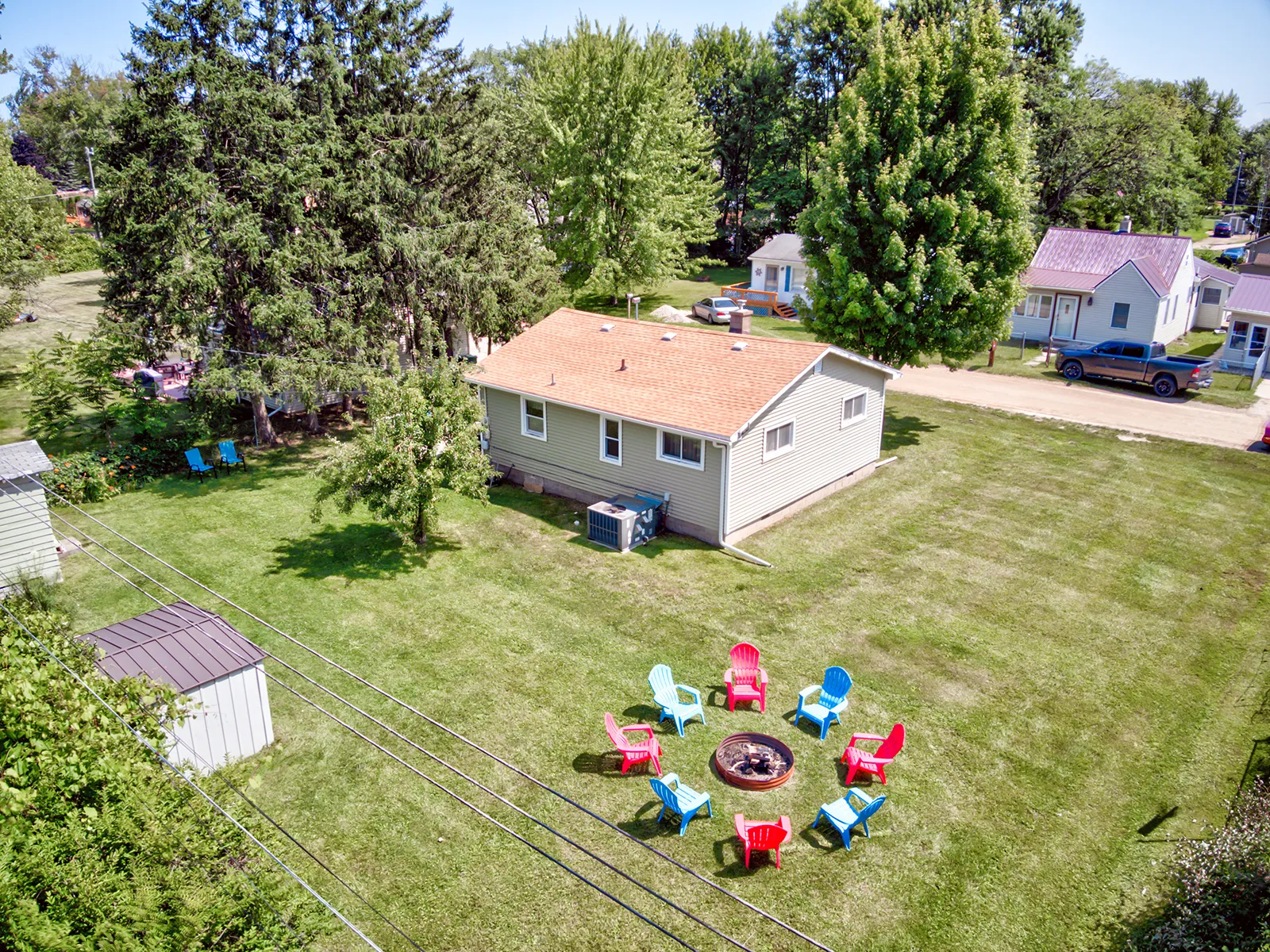 image Spacious lawn for family fun and games.